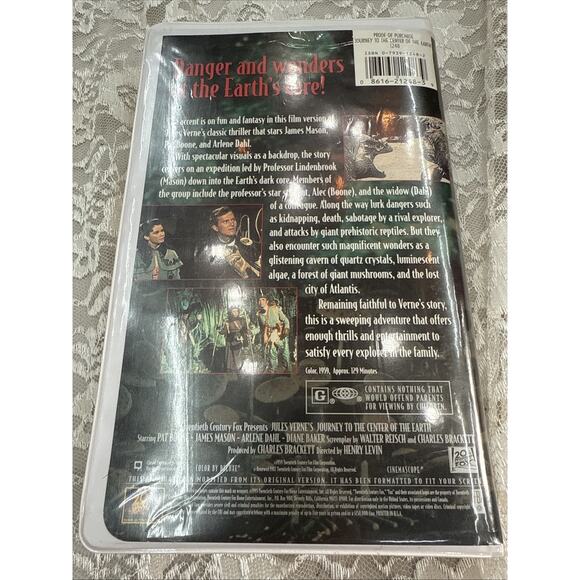 Vtg 90s Journey to the Center of the Earth VHS 1991 Release (Clamshell) Tested - Picture 2 of 4